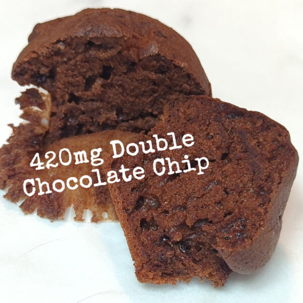 420mg THC Double Chocolate Chip Muffin