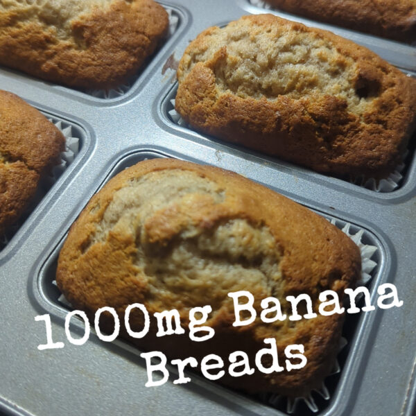 1000mg THC Mini Banana Bread