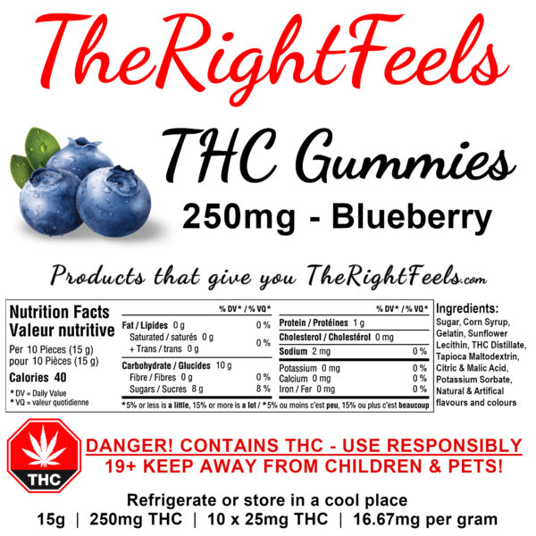 TheRightFeels THC Gummies - Blueberry